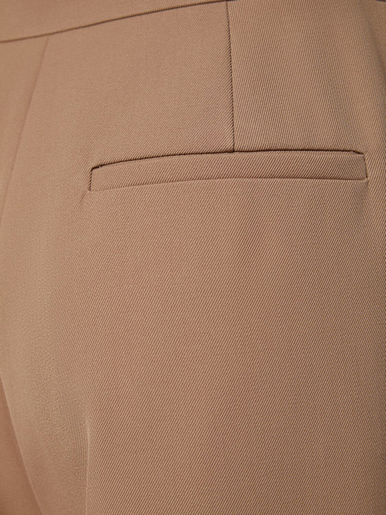 Max Mara: Ninfa gabardine wide pants - Camel - women_5 | Luisa Via Roma