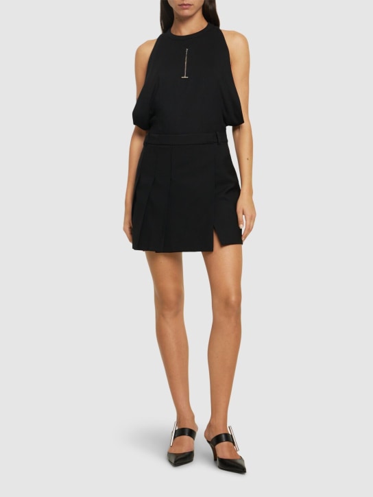 Alexander McQueen: Tailored wool mini skirt - Black - women_1 | Luisa Via Roma
