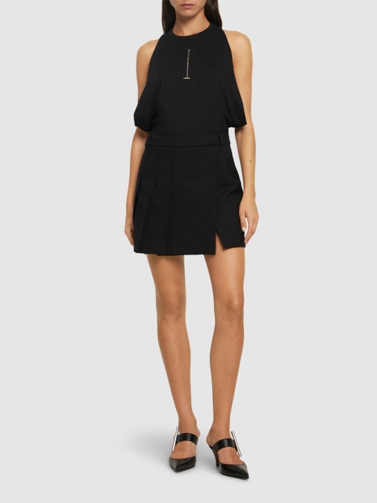 Alexander McQueen: Minifalda de lana - Negro - women_1 | Luisa Via Roma