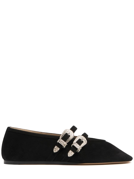 Le Monde Beryl: Ballerine Claudia in camoscio 10mm - Nero - women_0 | Luisa Via Roma