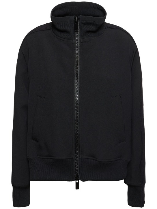 Sacai: Technical jersey jacket - Black - women_0 | Luisa Via Roma