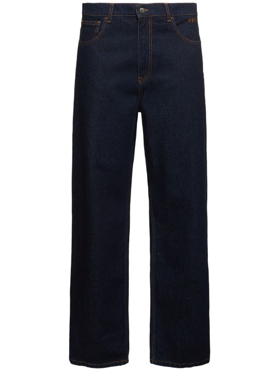 MSGM: Dark indigo denim jeans - Dark Blue - men_0 | Luisa Via Roma