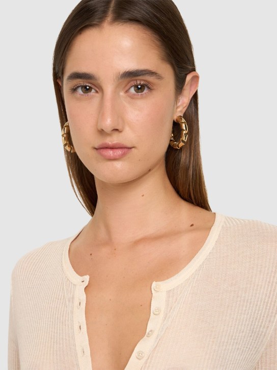 Rabanne: Twisted hoop earrings - Gold - women_1 | Luisa Via Roma