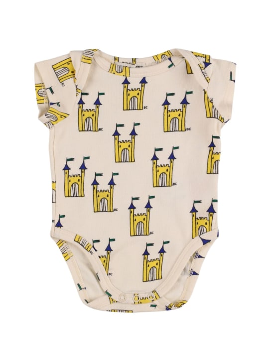 Bobo Choses: Castle print organic cotton bodysuit - White - kids-boys_0 | Luisa Via Roma