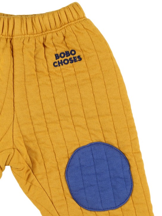 Bobo Choses: Quilted cotton blend sweatpants - Yellow - kids-boys_1 | Luisa Via Roma