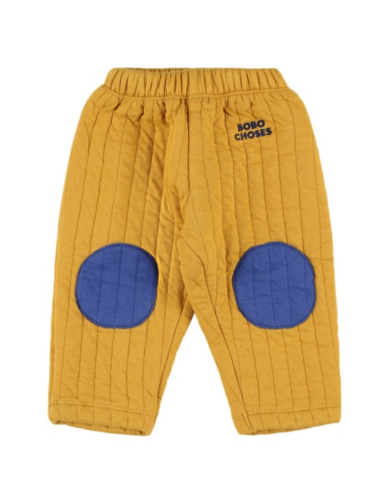 Bobo Choses: Quilted cotton blend sweatpants - Yellow - kids-boys_0 | Luisa Via Roma