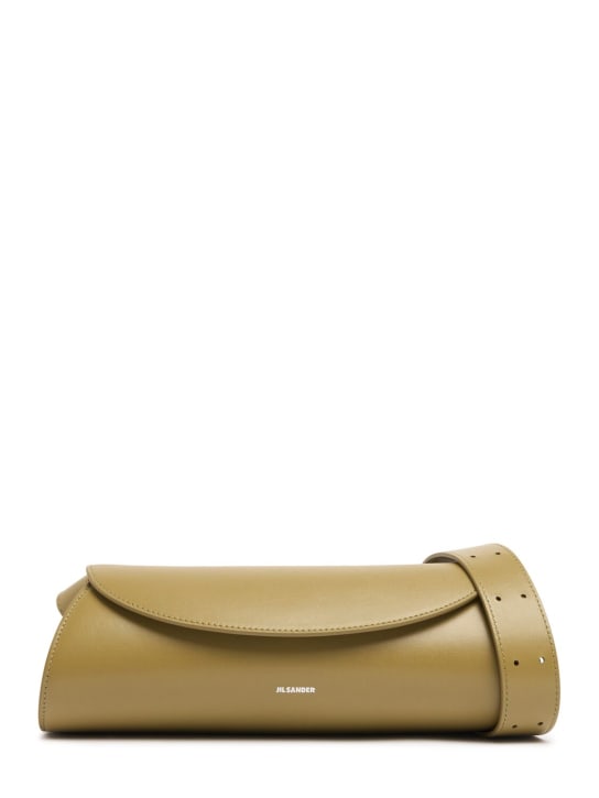 Jil Sander: Small Cannolo smooth leather bag - Pale Linden - women_0 | Luisa Via Roma