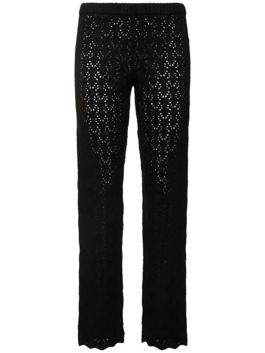 The Garment: Pantalon droit en crochet de laine Canada - Noir - women_0 | Luisa Via Roma