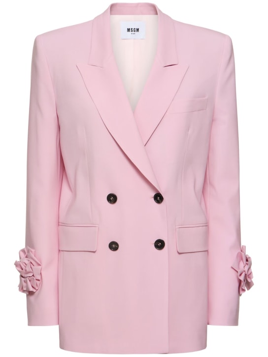 MSGM: Veste cintrée en laine stretch - Rose - women_0 | Luisa Via Roma