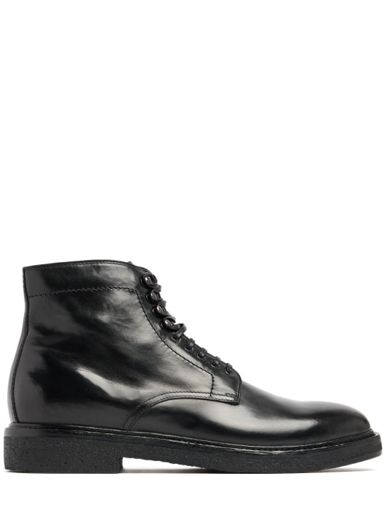 Officine Creative: Hopkins leather lace-up boots - men_0 | Luisa Via Roma