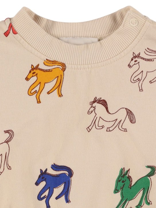 Bobo Choses: Horse print organic cotton sweatshirt - Off White - kids-girls_1 | Luisa Via Roma