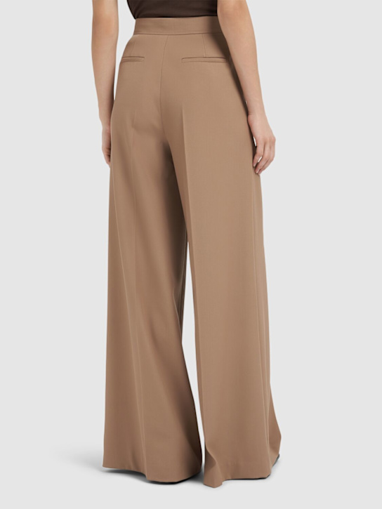 Max Mara: Ninfa gabardine wide pants - Camel - women_2 | Luisa Via Roma