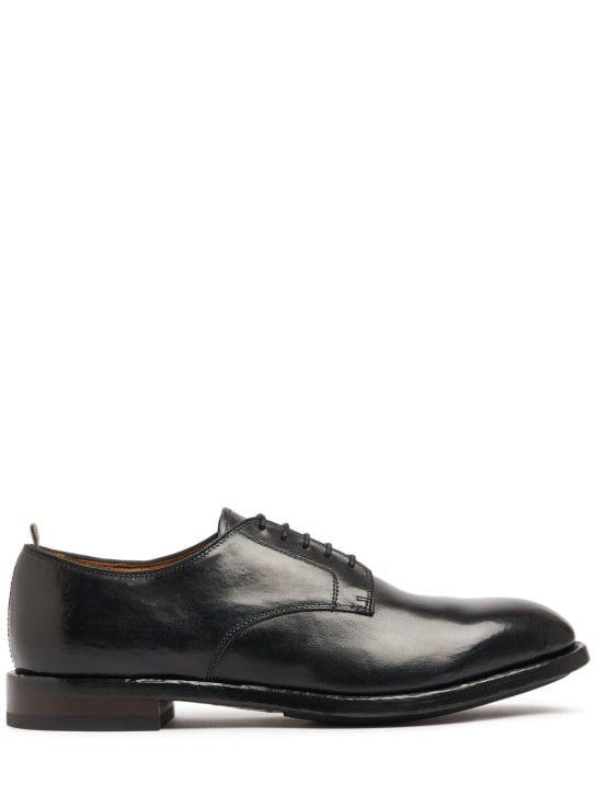 Officine Creative: Temple leather derby shoes - men_0 | Luisa Via Roma