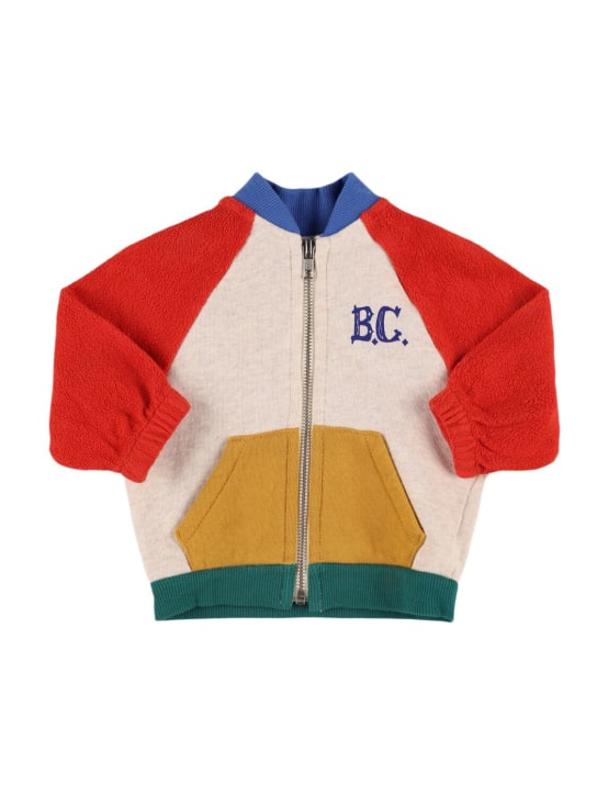 Bobo Choses: Color block cotton full-zip sweatshirt - Multicolor - kids-boys_0 | Luisa Via Roma