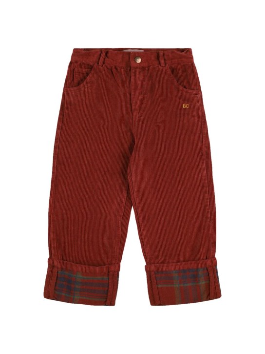 Bobo Choses: Pantaloni in cotone millerighe - Marrone - kids-boys_0 | Luisa Via Roma