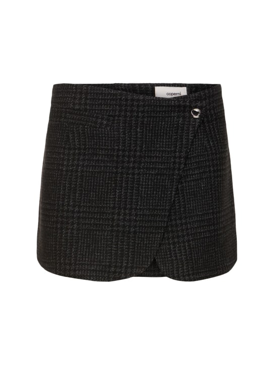 Coperni: Prince of Wales tailored mini skirt - Grey/Black - women_0 | Luisa Via Roma