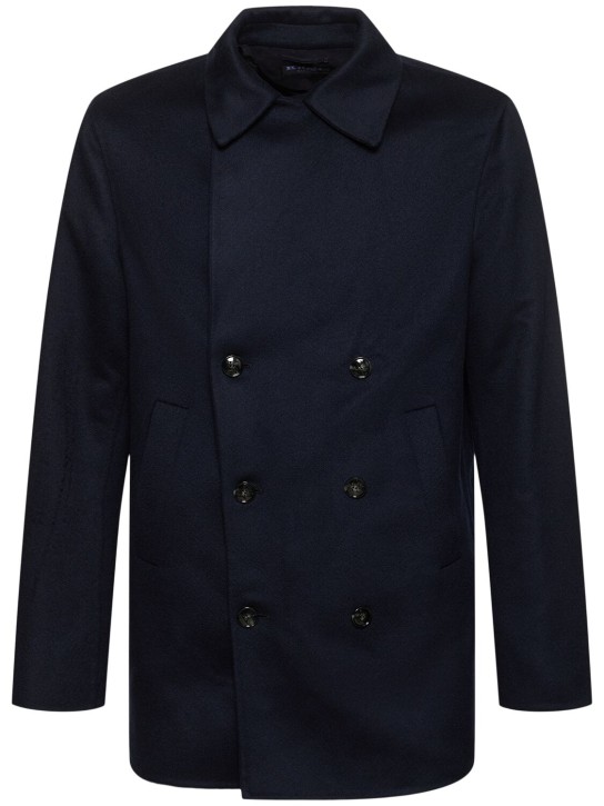 Kiton: Cashmere peacoat - Navy - men_0 | Luisa Via Roma