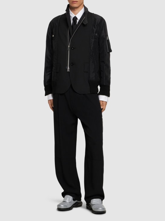 Sacai: Wool blend twill jacket - men_1 | Luisa Via Roma