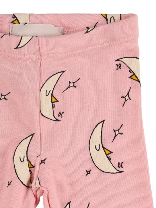 Bobo Choses: Moon print organic cotton leggings - Pink - kids-girls_1 | Luisa Via Roma