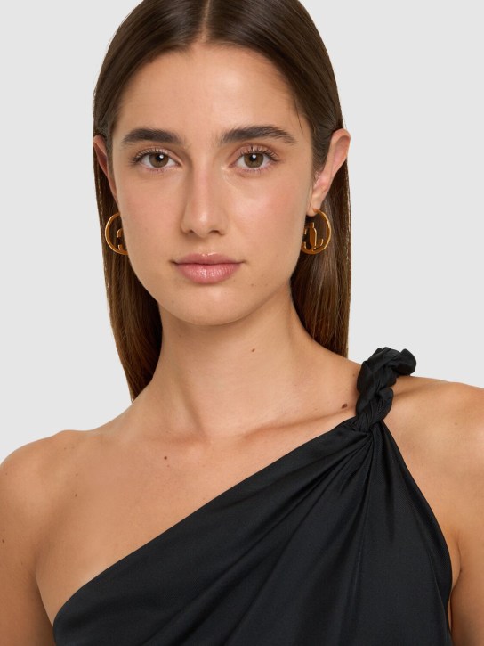 Jimmy Choo: JC monogram hoop earrings - women_1 | Luisa Via Roma