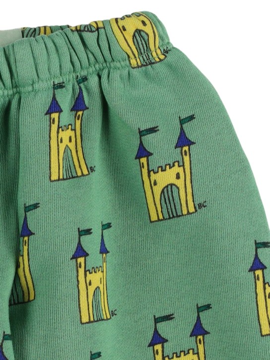 Bobo Choses: Pantalon en coton biologique imprimé château - Vert - kids-boys_1 | Luisa Via Roma