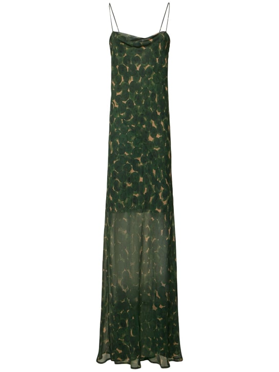 Dries Van Noten: Deryl printed silk long dress - Green/Multi - women_0 | Luisa Via Roma