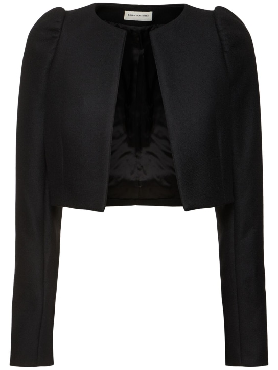 Dries Van Noten: Bea cropped wool blend jacket - women_0 | Luisa Via Roma