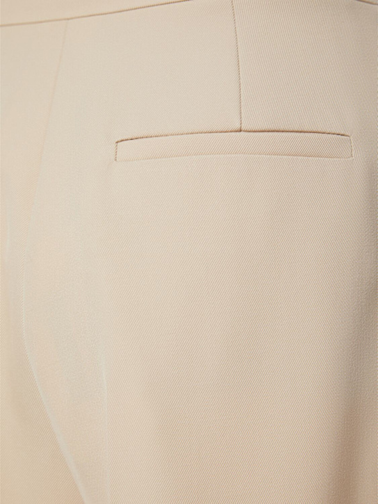Max Mara: Ninfa gabardine wide pants - Light Beige - women_5 | Luisa Via Roma