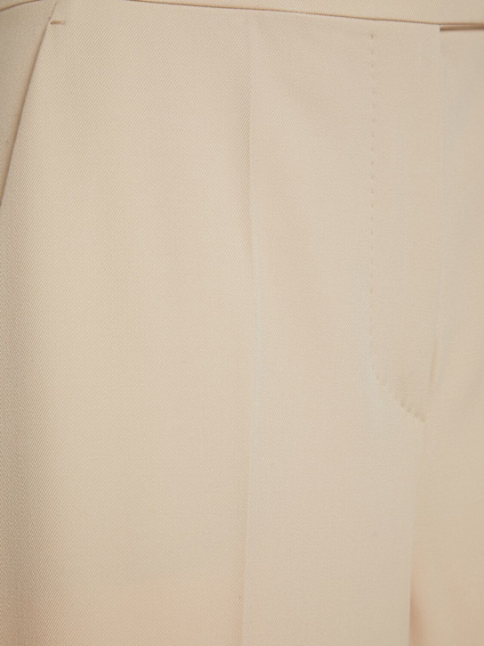 Max Mara: Ninfa gabardine wide pants - Light Beige - women_4 | Luisa Via Roma