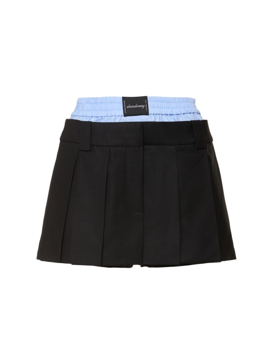 Alexander Wang: Pleated mini skort w/ boxers - women_0 | Luisa Via Roma