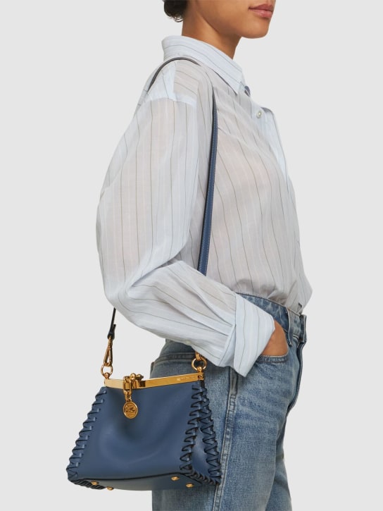 Etro: Medium Vela braided leather bag - women_1 | Luisa Via Roma