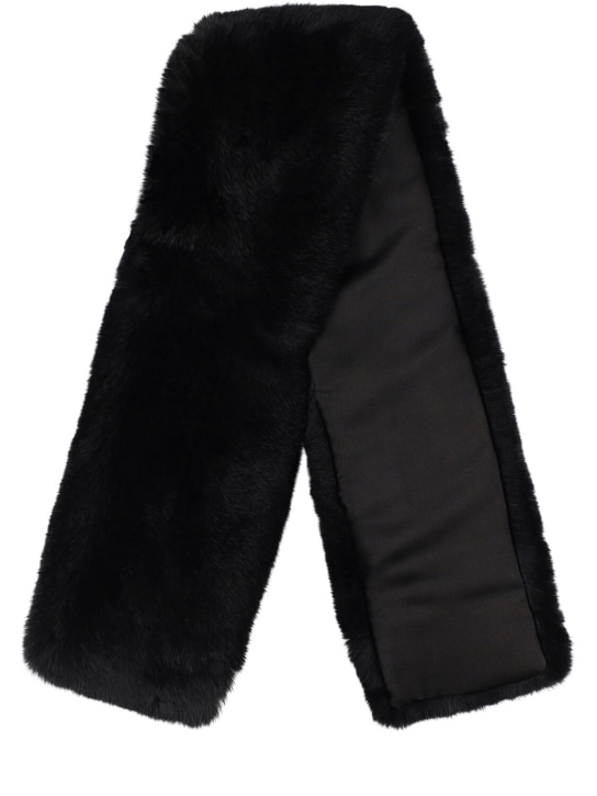 Yves Salomon Enfant: Fur scarf - Black - kids-girls_0 | Luisa Via Roma