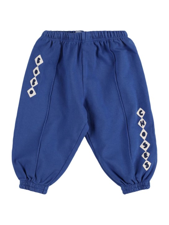 Bobo Choses: Castle print organic cotton sweatpants - Blue - kids-boys_0 | Luisa Via Roma