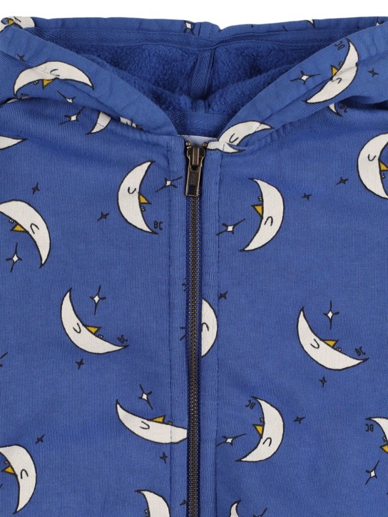 Bobo Choses: Felpa in cotone con stampa lune e zip - Blu - kids-boys_1 | Luisa Via Roma