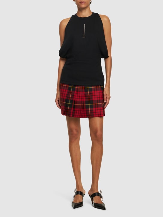 Alexander McQueen: Top in cotone stretch a costine - Nero - women_1 | Luisa Via Roma