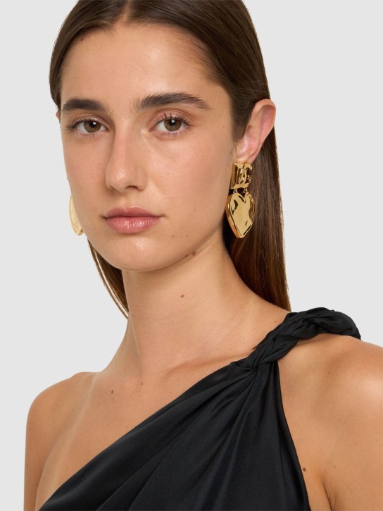 Dolce&Gabbana: DG logo & heart drop earrings - women_1 | Luisa Via Roma