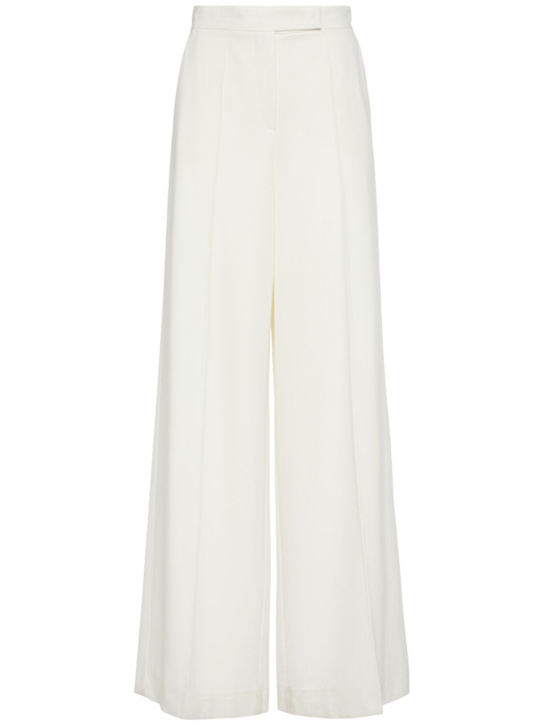 Max Mara: Ninfa gabardine wide pants - White - women_0 | Luisa Via Roma
