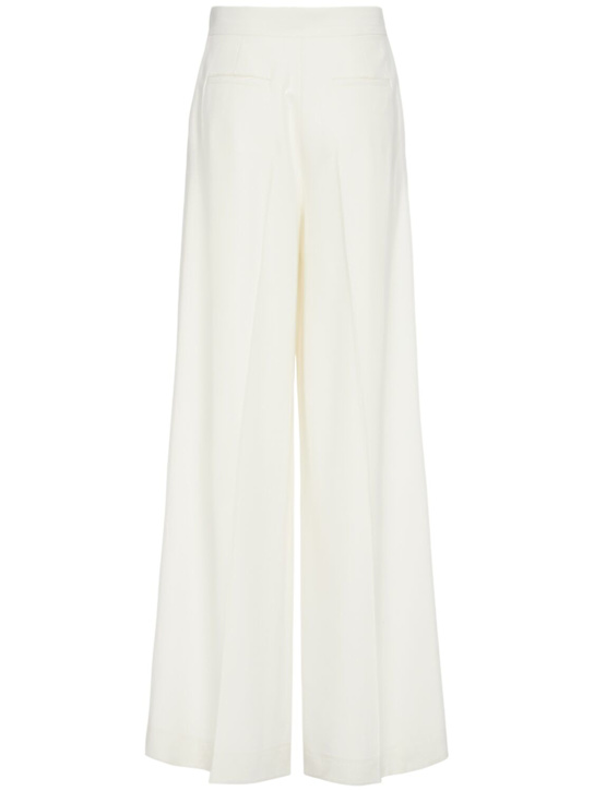 Max Mara: Ninfa gabardine wide pants - White - women_3 | Luisa Via Roma