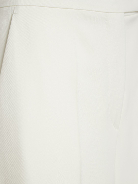 Max Mara: Ninfa gabardine wide pants - White - women_4 | Luisa Via Roma