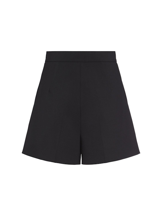 Max Mara: Zic wool blend shorts - Black - women_3 | Luisa Via Roma