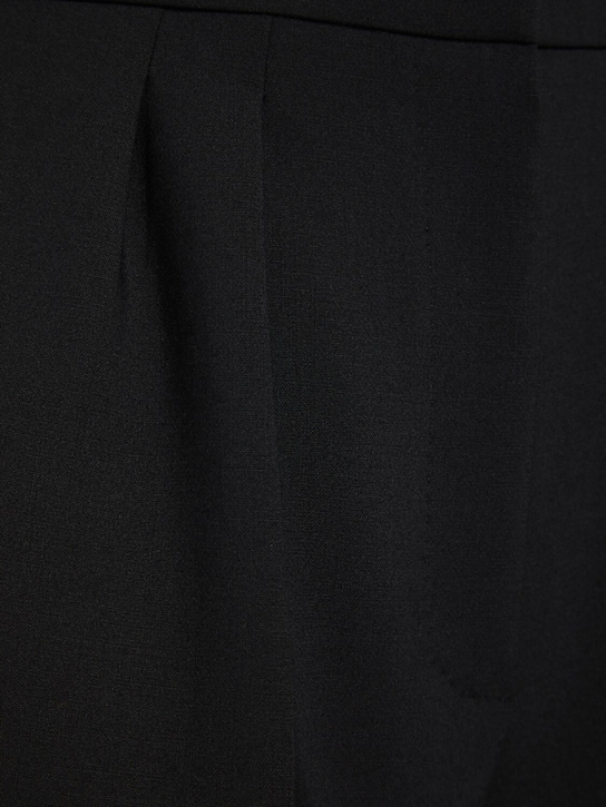 Max Mara: Zic wool blend shorts - Black - women_4 | Luisa Via Roma