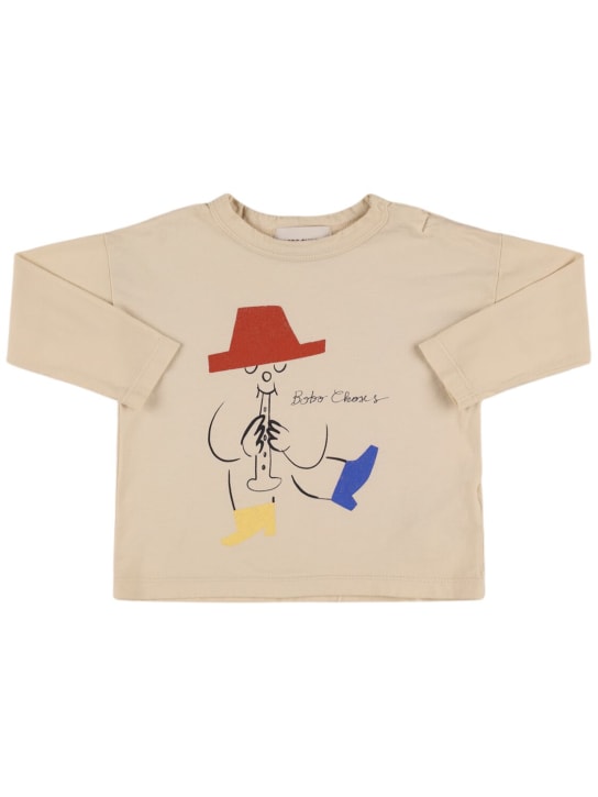 Bobo Choses: Camiseta de algodón orgánico estampada - Blanco - kids-boys_0 | Luisa Via Roma