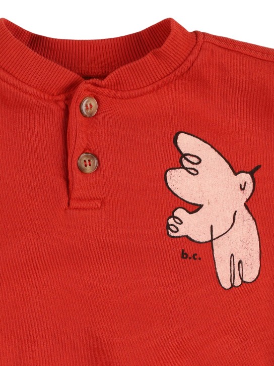 Bobo Choses: Felpa in cotone con stampa uccello - Rosso - kids-boys_1 | Luisa Via Roma