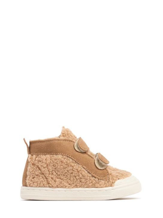 Il Gufo: Sneakers in orsetto con strap - Beige - kids-boys_0 | Luisa Via Roma