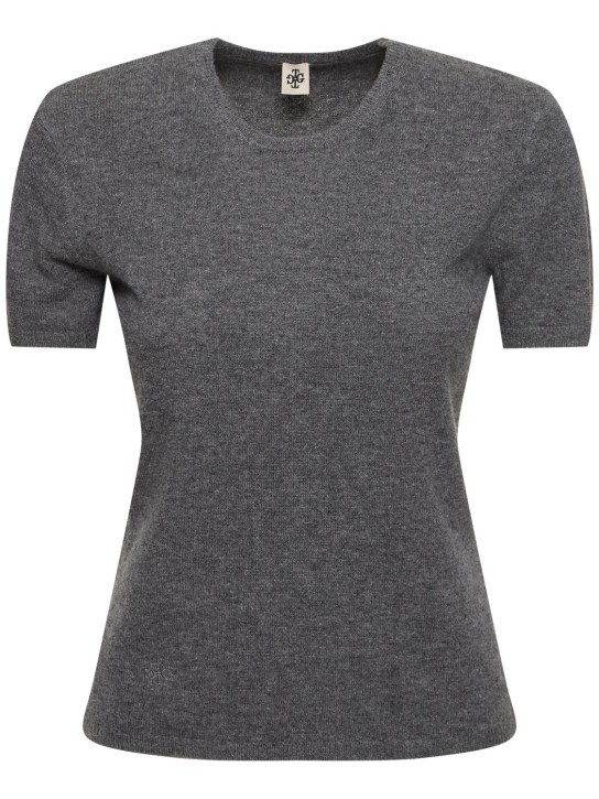 The Garment: Como short sleeve wool knit top - Heather Grey - women_0 | Luisa Via Roma