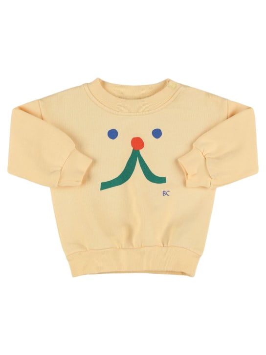 Bobo Choses: Sweat-shirt en coton biologique imprimé - Jaune Clair - kids-boys_0 | Luisa Via Roma