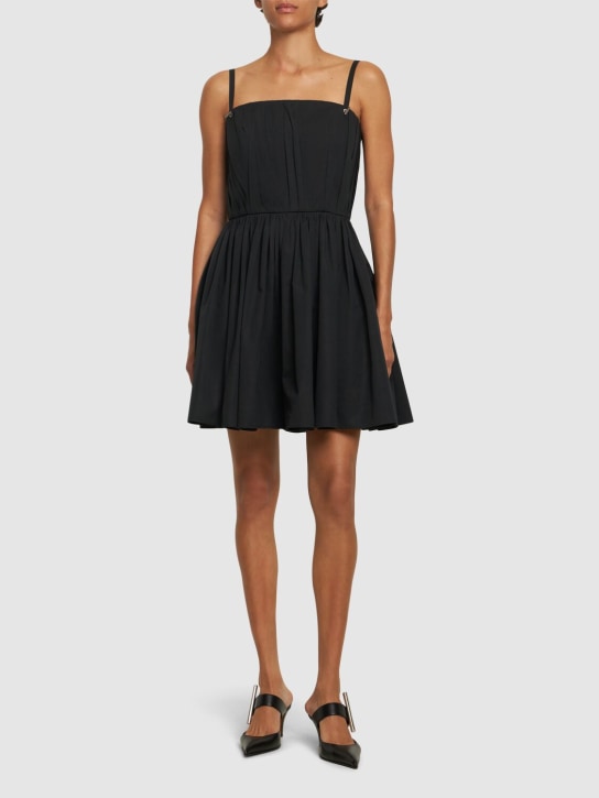 Alexander McQueen: Robe en popeline de coton - Noir - women_1 | Luisa Via Roma