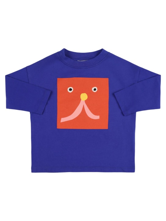 Bobo Choses: T-shirt in cotone organico con stampa - Blu - kids-boys_0 | Luisa Via Roma