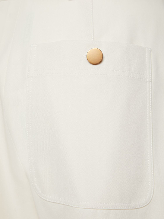 Max Mara: Palio cotton twill cropped pants - Ivory - women_4 | Luisa Via Roma