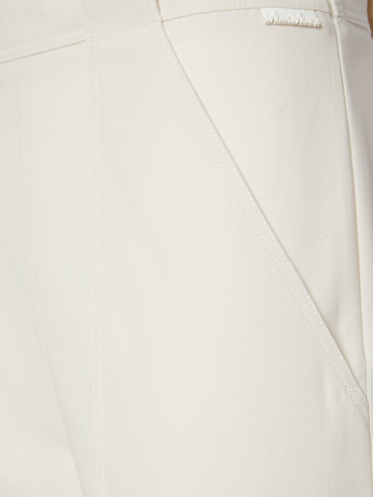 Max Mara: Palio cotton twill cropped pants - Ivory - women_5 | Luisa Via Roma